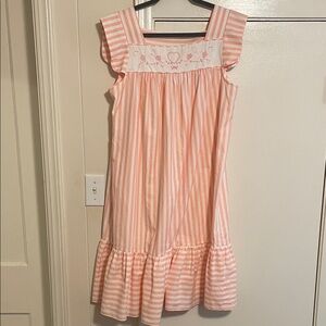 Vintage Striped Pink Sleeveless Nightgown
